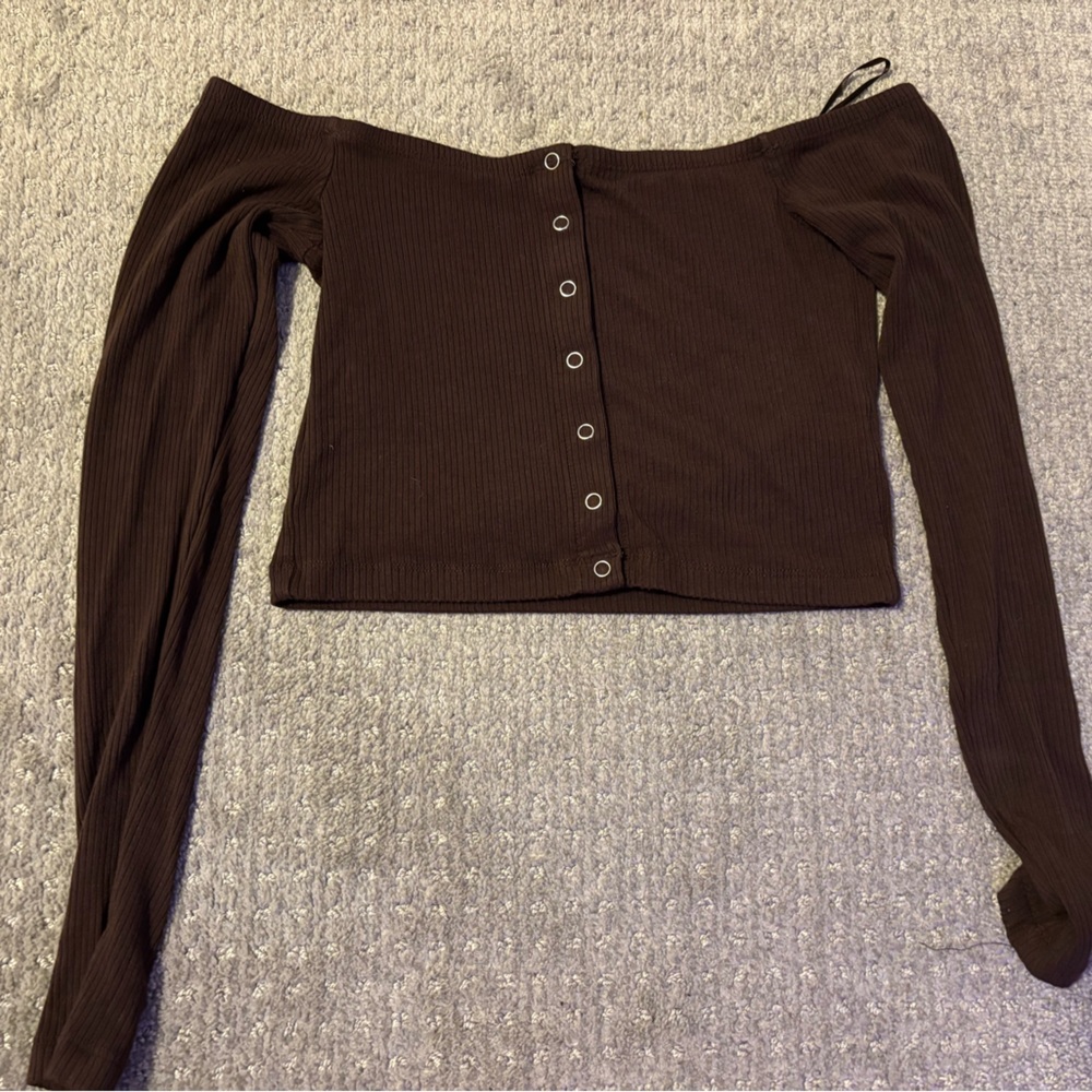 Garage Chocolate Button-Down Women's Top